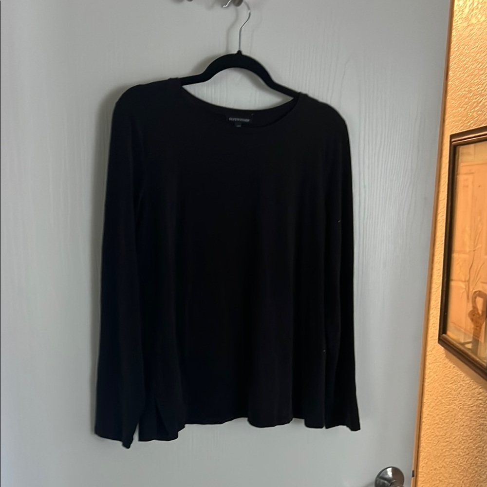 Eileen Fisher Black Long Sleeve Tee